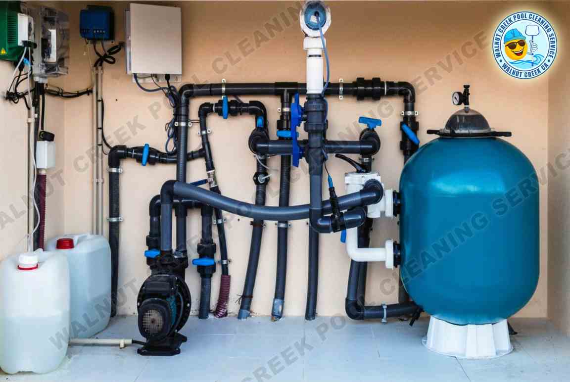This is a typical setup for pool equipment in Walnut Creek