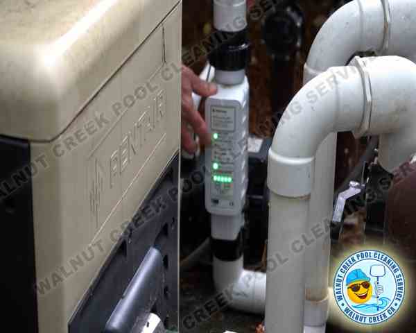 We are servicing a Pentair Salt Water Chlorinator System for a residential swimming pool in Walnut Creek.